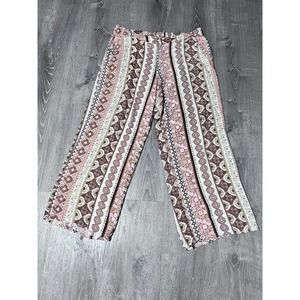 Spense Womens Large Pants Boho Indian Casual Stretch Elastic Waist Lounge EUC